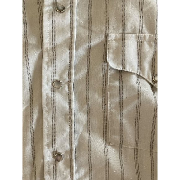 VTG Panhandle Slim Beige Striped Western Snap Button Shirt Mens 18-35 READ - Picture 9 of 9